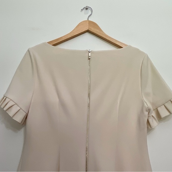 TOMMY Hilfiger dress ecru off white woven short sleeve summer flattering size 10 - Picture 5 of 16